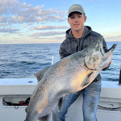 Charter Fishing Algoma WI Captain Carter Zimmerman With Fish