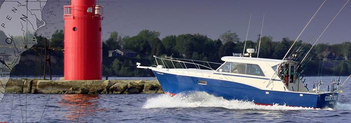 Lake Michigan Fishing Charters Boat and Lighthouse